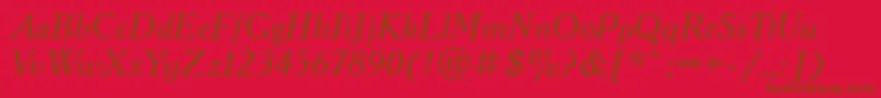 AcademyattItalic Font – Brown Fonts on Red Background