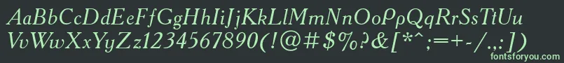 Czcionka AcademyattItalic – zielone czcionki na czarnym tle