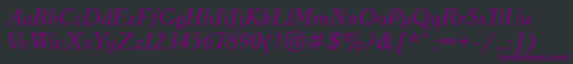 Шрифт AcademyattItalic – фиолетовые шрифты на чёрном фоне