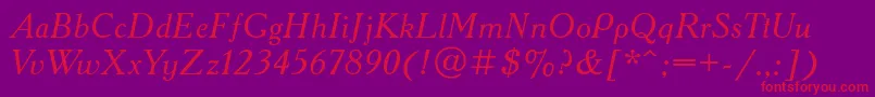 AcademyattItalic Font – Red Fonts on Purple Background