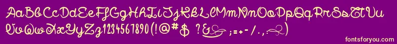 SmileParade-Schriftart – Gelbe Schriften auf violettem Hintergrund