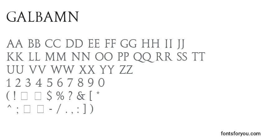 GalbaMnフォント–アルファベット、数字、特殊文字