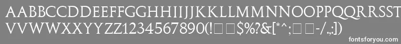 フォントGalbaMn – 灰色の背景に白い文字