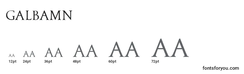 Размеры шрифта GalbaMn