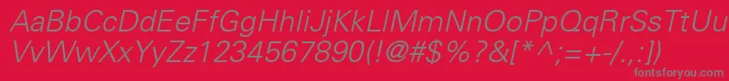 NovaLightSsiLightItalic Font – Gray Fonts on Red Background