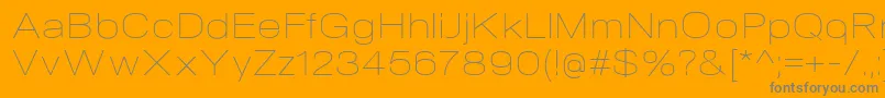 NeogramUltralightextd-Schriftart – Graue Schriften auf orangefarbenem Hintergrund