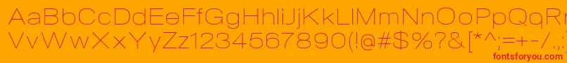 Шрифт NeogramUltralightextd – красные шрифты на оранжевом фоне
