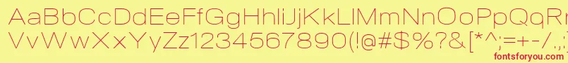 NeogramUltralightextd Font – Red Fonts on Yellow Background