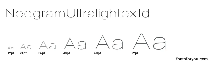 NeogramUltralightextd Font Sizes