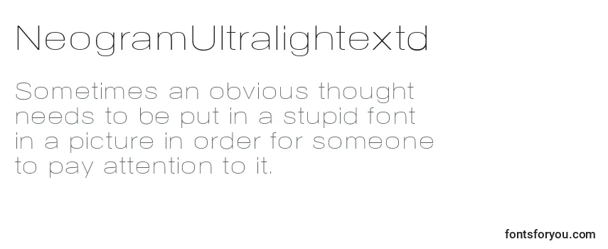 Review of the NeogramUltralightextd Font