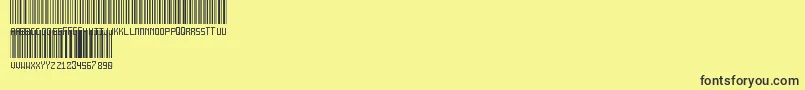 Czcionka AnotherBarcodeFont – czarne czcionki na żółtym tle