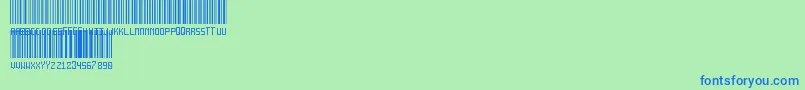 AnotherBarcodeFont-fontti – siniset fontit vihreällä taustalla