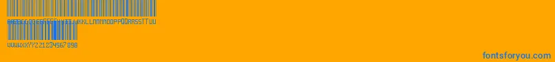 AnotherBarcodeFont-Schriftart – Blaue Schriften auf orangefarbenem Hintergrund