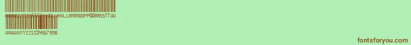 フォントAnotherBarcodeFont – 緑の背景に茶色のフォント