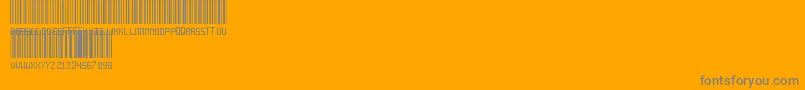 AnotherBarcodeFont-fontti – harmaat kirjasimet oranssilla taustalla