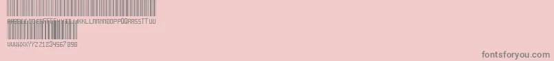 AnotherBarcodeFont-fontti – harmaat kirjasimet vaaleanpunaisella taustalla