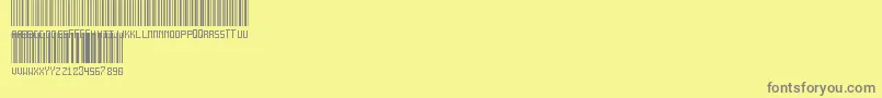 AnotherBarcodeFont-fontti – harmaat kirjasimet keltaisella taustalla