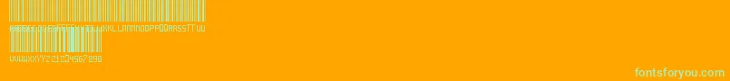 フォントAnotherBarcodeFont – オレンジの背景に緑のフォント