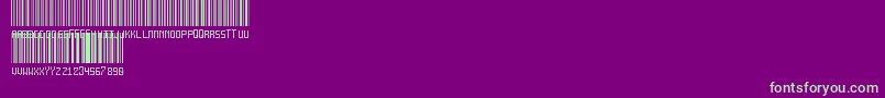 AnotherBarcodeFont-fontti – vihreät fontit violetilla taustalla
