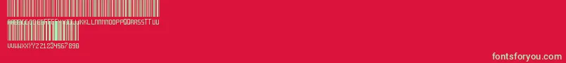 フォントAnotherBarcodeFont – 赤い背景に緑の文字