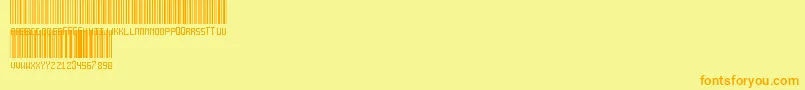 フォントAnotherBarcodeFont – オレンジの文字が黄色の背景にあります。