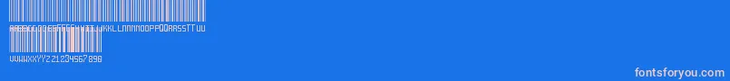 フォントAnotherBarcodeFont – ピンクの文字、青い背景