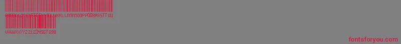フォントAnotherBarcodeFont – 赤い文字の灰色の背景