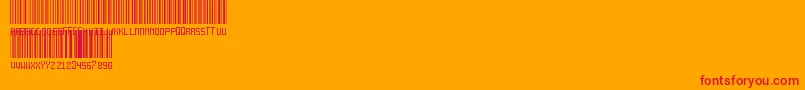 Czcionka AnotherBarcodeFont – czerwone czcionki na pomarańczowym tle