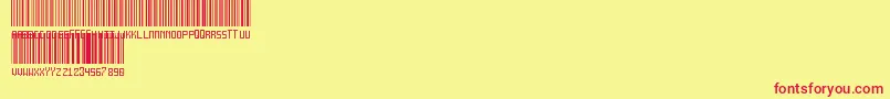 Czcionka AnotherBarcodeFont – czerwone czcionki na żółtym tle