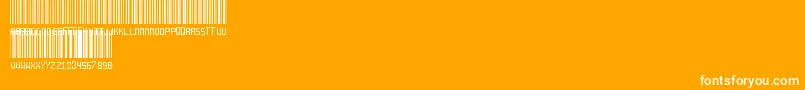 Czcionka AnotherBarcodeFont – białe czcionki na pomarańczowym tle