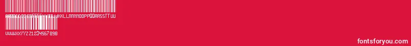 AnotherBarcodeFont-fontti – valkoiset fontit punaisella taustalla