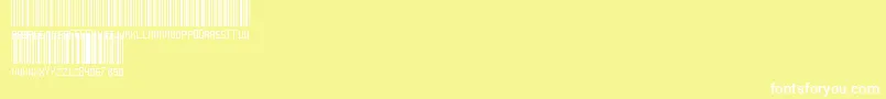 Czcionka AnotherBarcodeFont – białe czcionki na żółtym tle