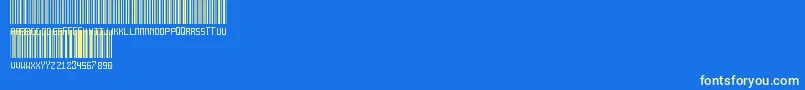 Czcionka AnotherBarcodeFont – żółte czcionki na niebieskim tle