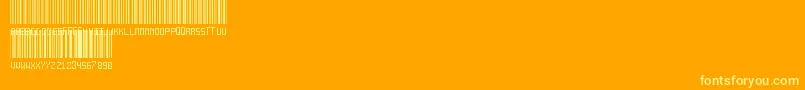 Czcionka AnotherBarcodeFont – żółte czcionki na pomarańczowym tle