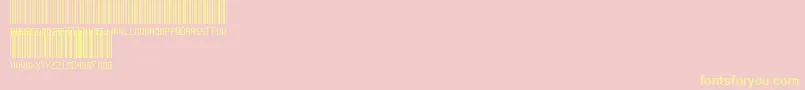 フォントAnotherBarcodeFont – 黄色のフォント、ピンクの背景