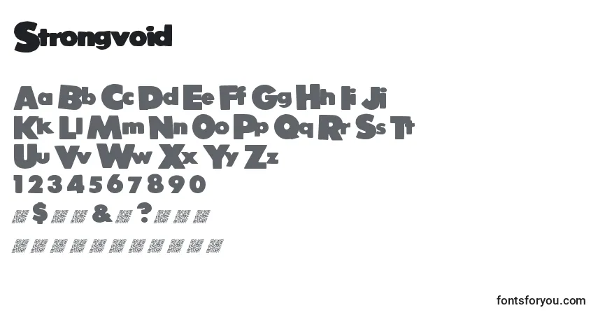 Schriftart Strongvoid – Alphabet, Zahlen, spezielle Symbole