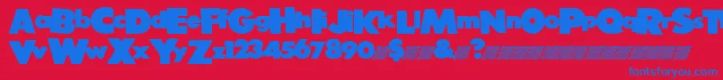 Strongvoid Font – Blue Fonts on Red Background