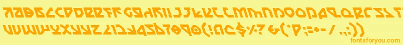 フォントNostrol – オレンジの文字が黄色の背景にあります。