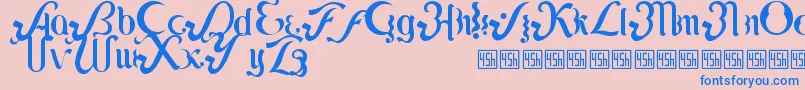 Czcionka Lipi – niebieskie czcionki na różowym tle