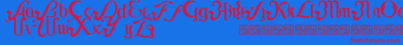 Lipi Font – Red Fonts on Blue Background