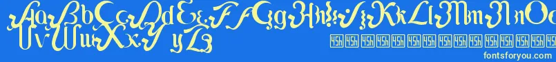 Lipi Font – Yellow Fonts on Blue Background