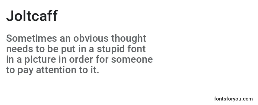 Review of the Joltcaff Font
