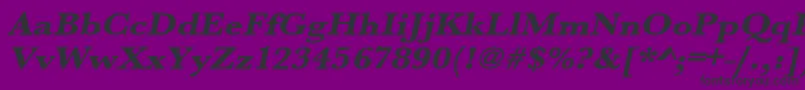 Шрифт UrwbaskertextbolextwidOblique – чёрные шрифты на фиолетовом фоне