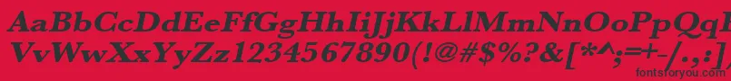 UrwbaskertextbolextwidOblique Font – Black Fonts on Red Background