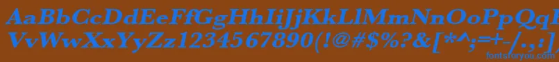 UrwbaskertextbolextwidOblique Font – Blue Fonts on Brown Background