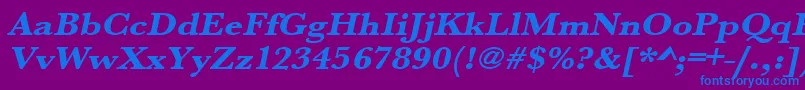 UrwbaskertextbolextwidOblique Font – Blue Fonts on Purple Background