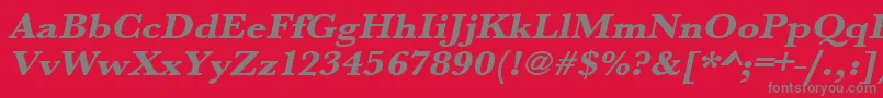 UrwbaskertextbolextwidOblique Font – Gray Fonts on Red Background