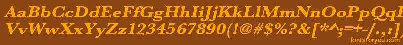 UrwbaskertextbolextwidOblique Font – Orange Fonts on Brown Background