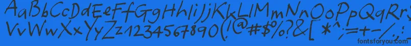 Yafont Font – Black Fonts on Blue Background