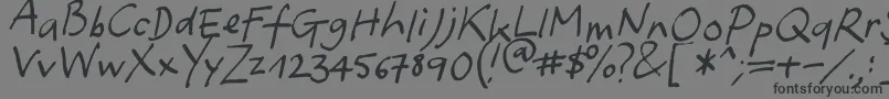フォントYafont – 黒い文字の灰色の背景